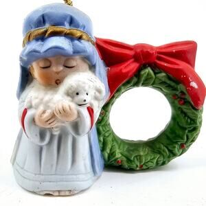 VINTAGE JASCO LIL CHIMERS Christmas NAPKIN RINGS Shepherds Also A Bell
